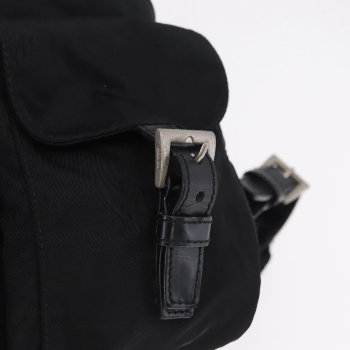 PRADA Backpack Nylon Black Silver Auth 197726A