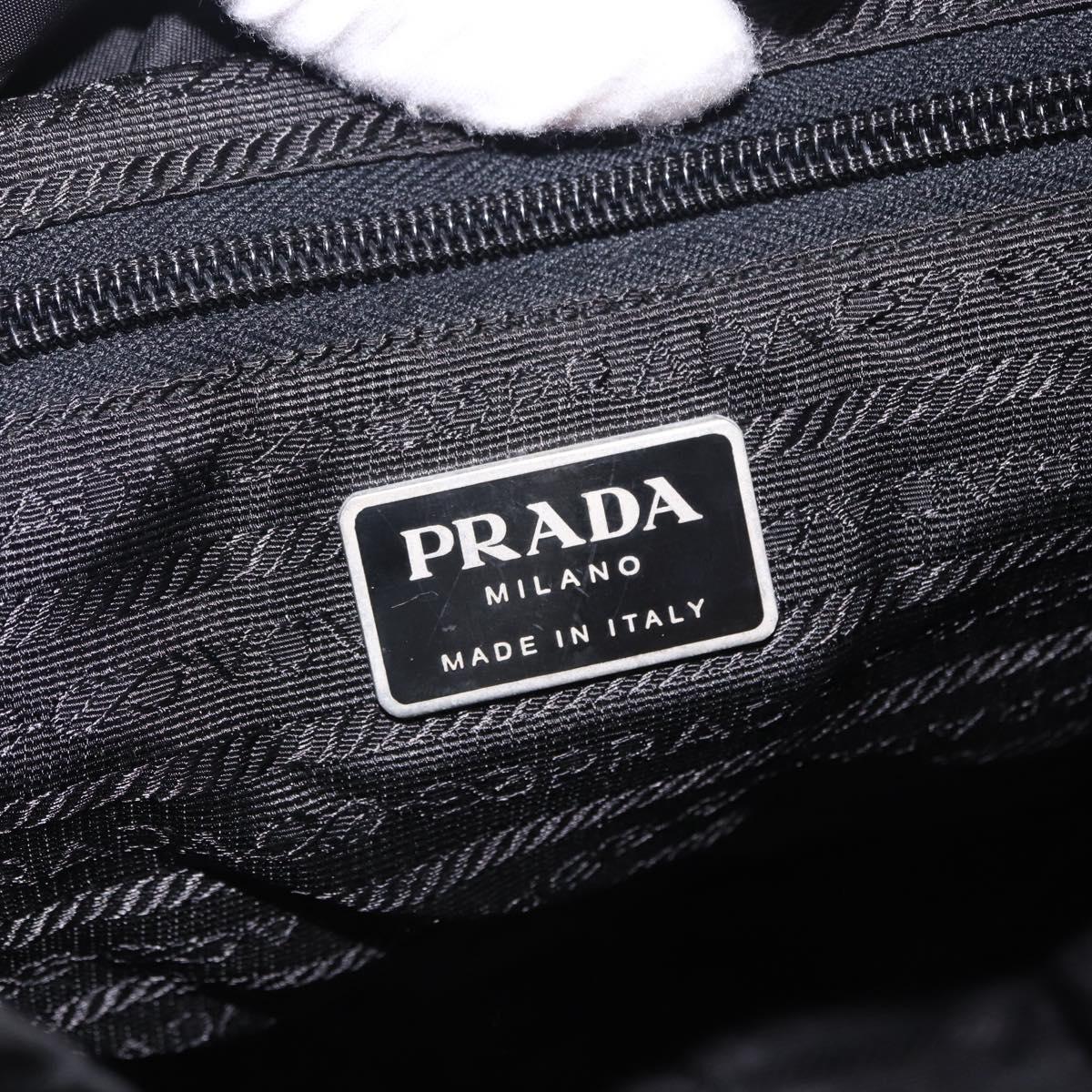 PRADA Backpack Nylon Black Silver Auth 197726A