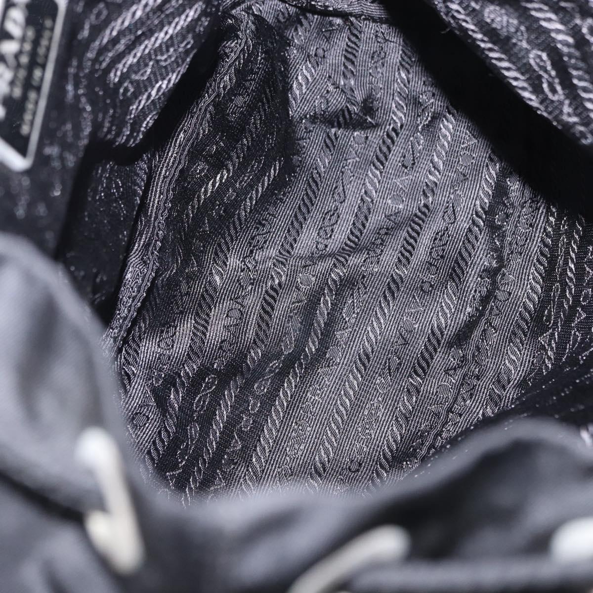 PRADA Backpack Nylon Black Silver Auth 197726A