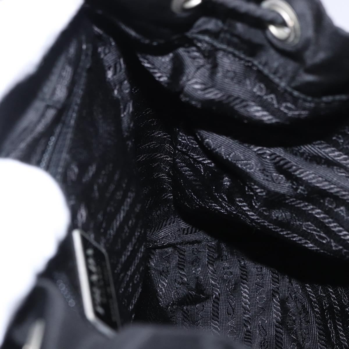 PRADA Backpack Nylon Black Silver Auth 197726A