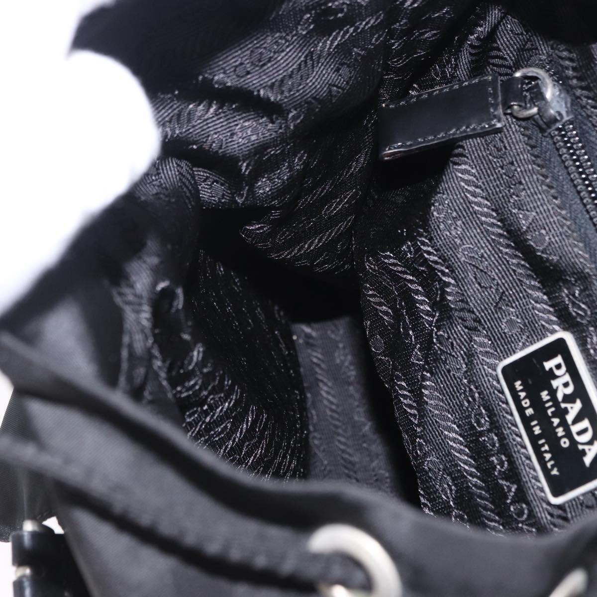 PRADA Backpack Nylon Black Silver Auth 197726A
