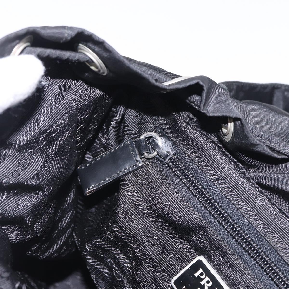 PRADA Backpack Nylon Black Silver Auth 197726A