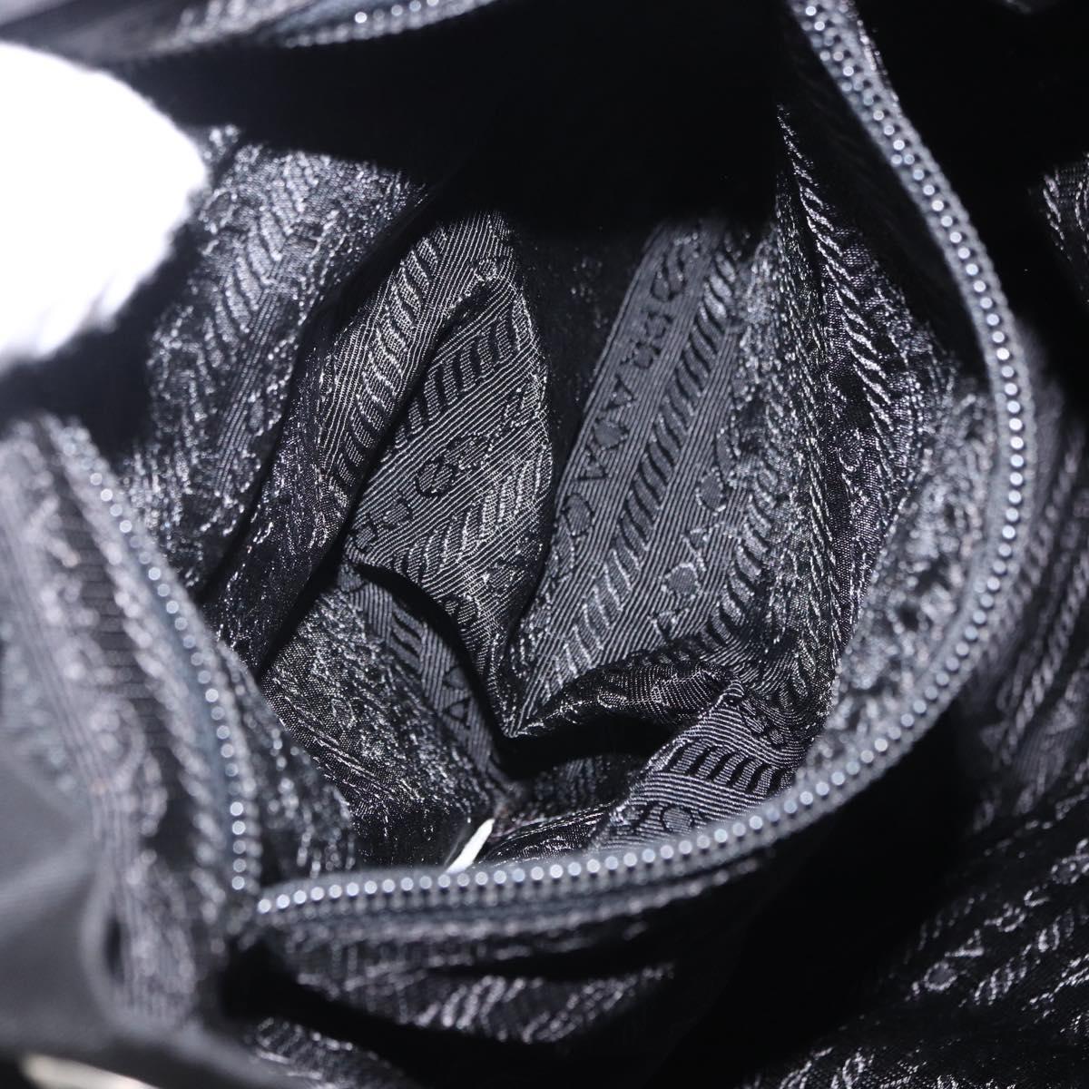 PRADA Backpack Nylon Black Silver Auth 197726A
