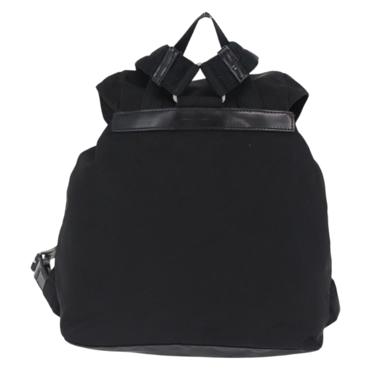 PRADA Backpack Nylon Black Silver Auth 197726A