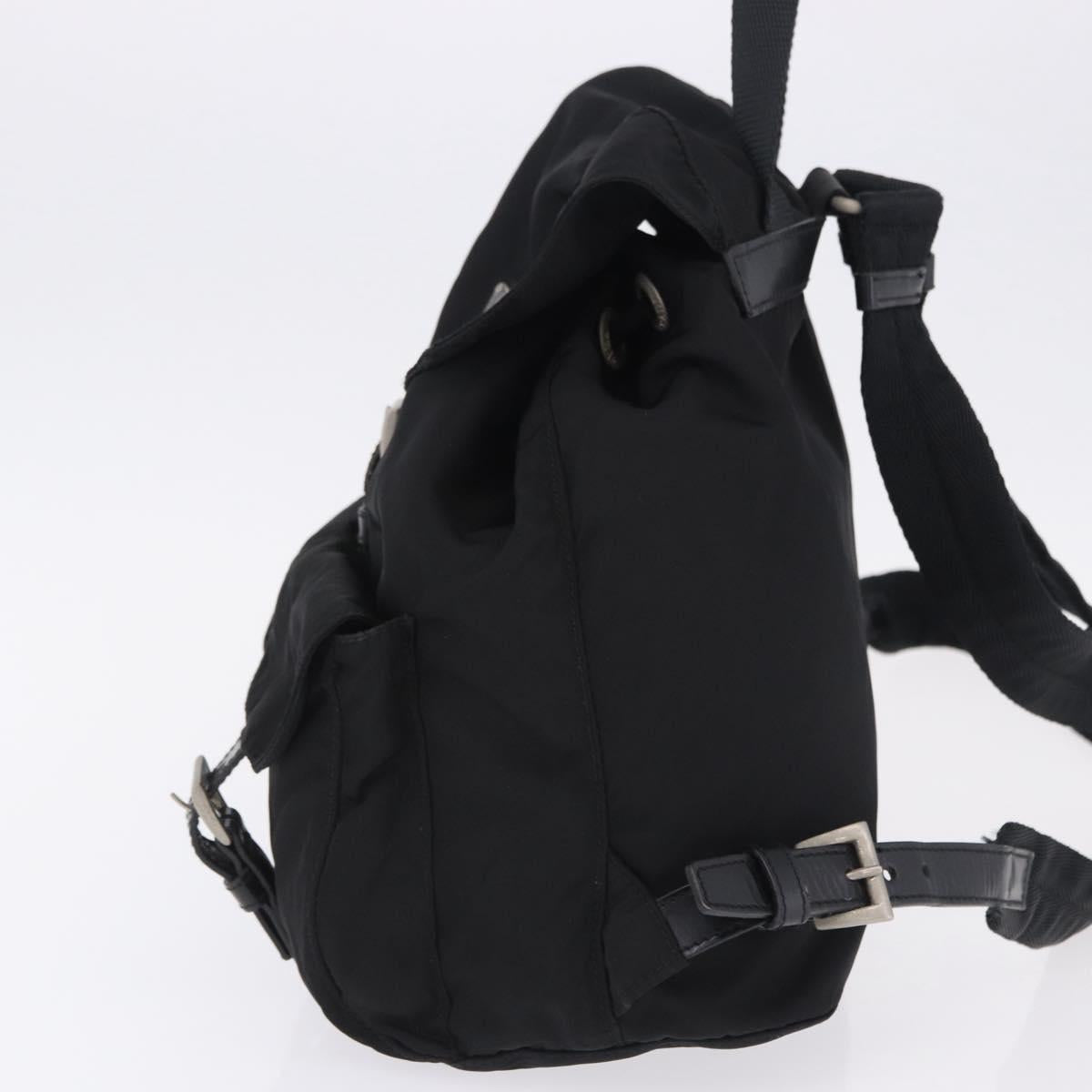 PRADA Backpack Nylon Black Silver Auth 197726A