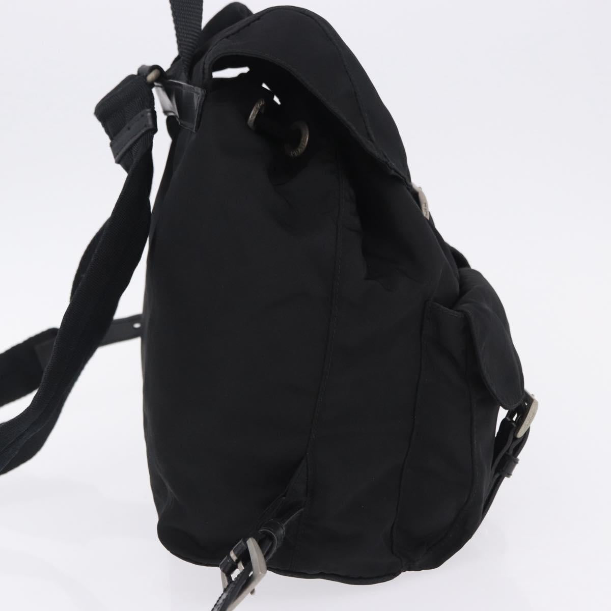PRADA Backpack Nylon Black Silver Auth 197726A