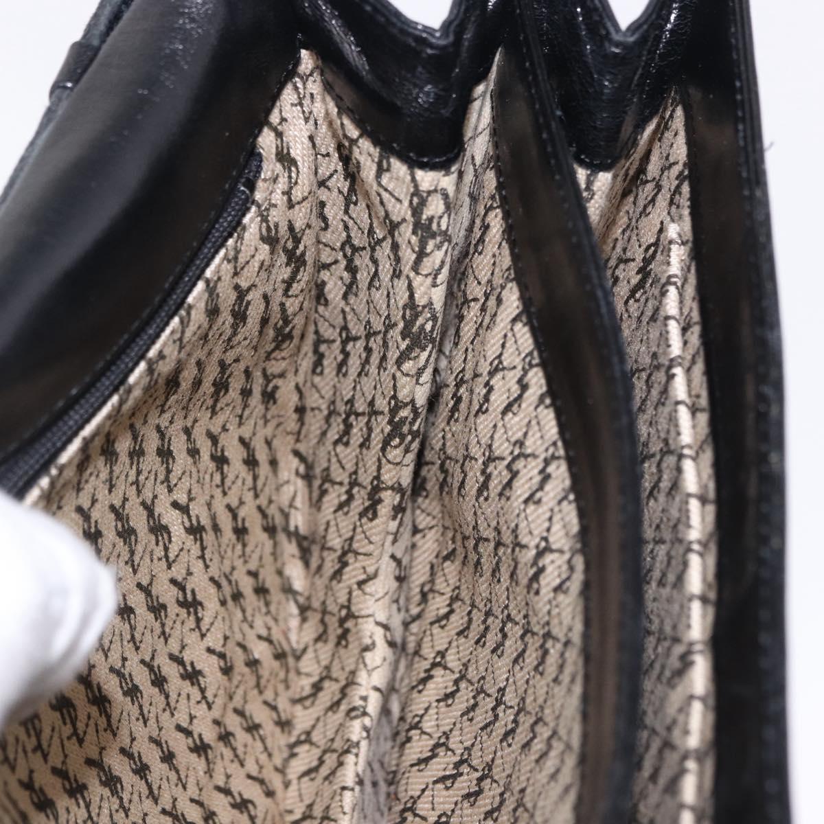 SAINT LAURENT Shoulder Bag Leather Black Auth 197730