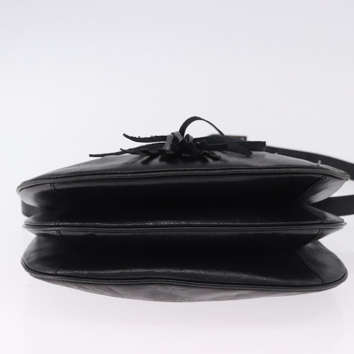SAINT LAURENT Shoulder Bag Leather Black Auth 197730