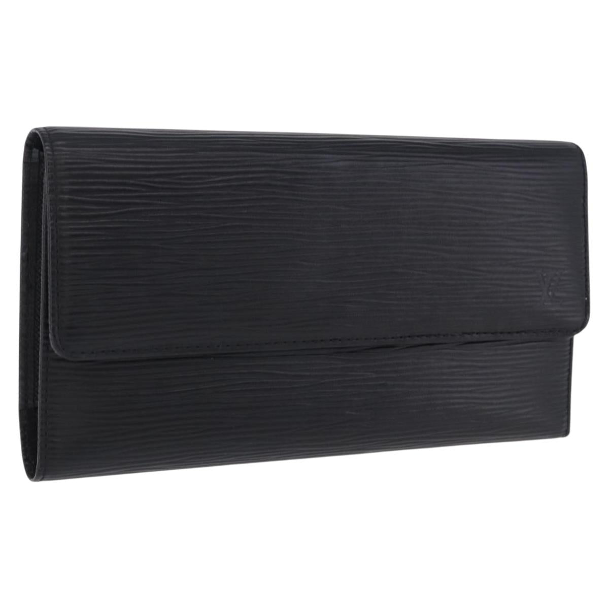 LOUIS VUITTON Epi Porte Tresor International Wallet Black M63382 LV Auth 197737A