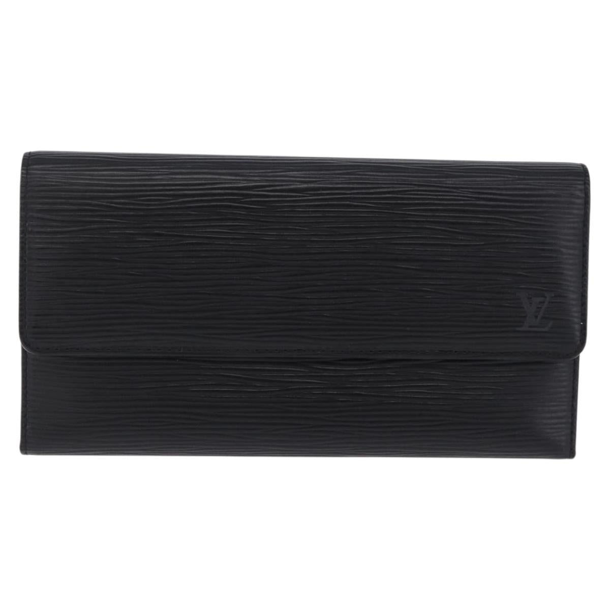 LOUIS VUITTON Epi Porte Tresor International Wallet Black M63382 LV Auth 197737A