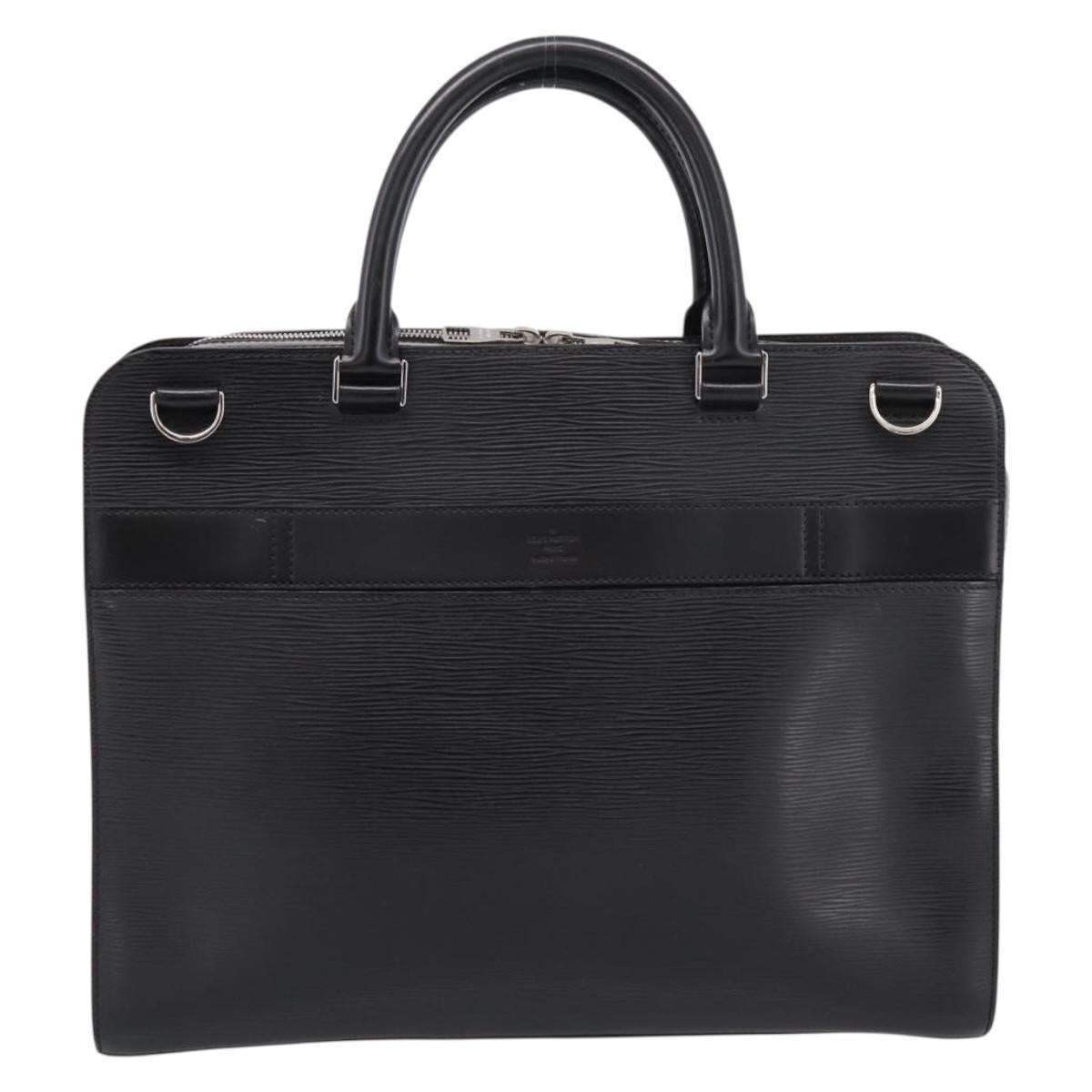 LOUIS VUITTON Epi Bassano GM Business Bag Black M54022 LV Auth 197745