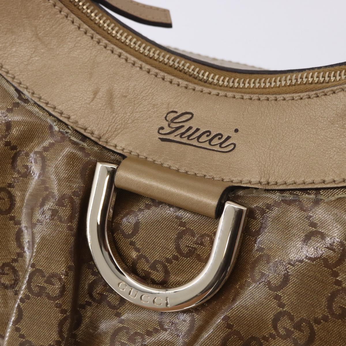 GUCCI GG Crystal Shoulder Bag Gold 190525 Auth 197749