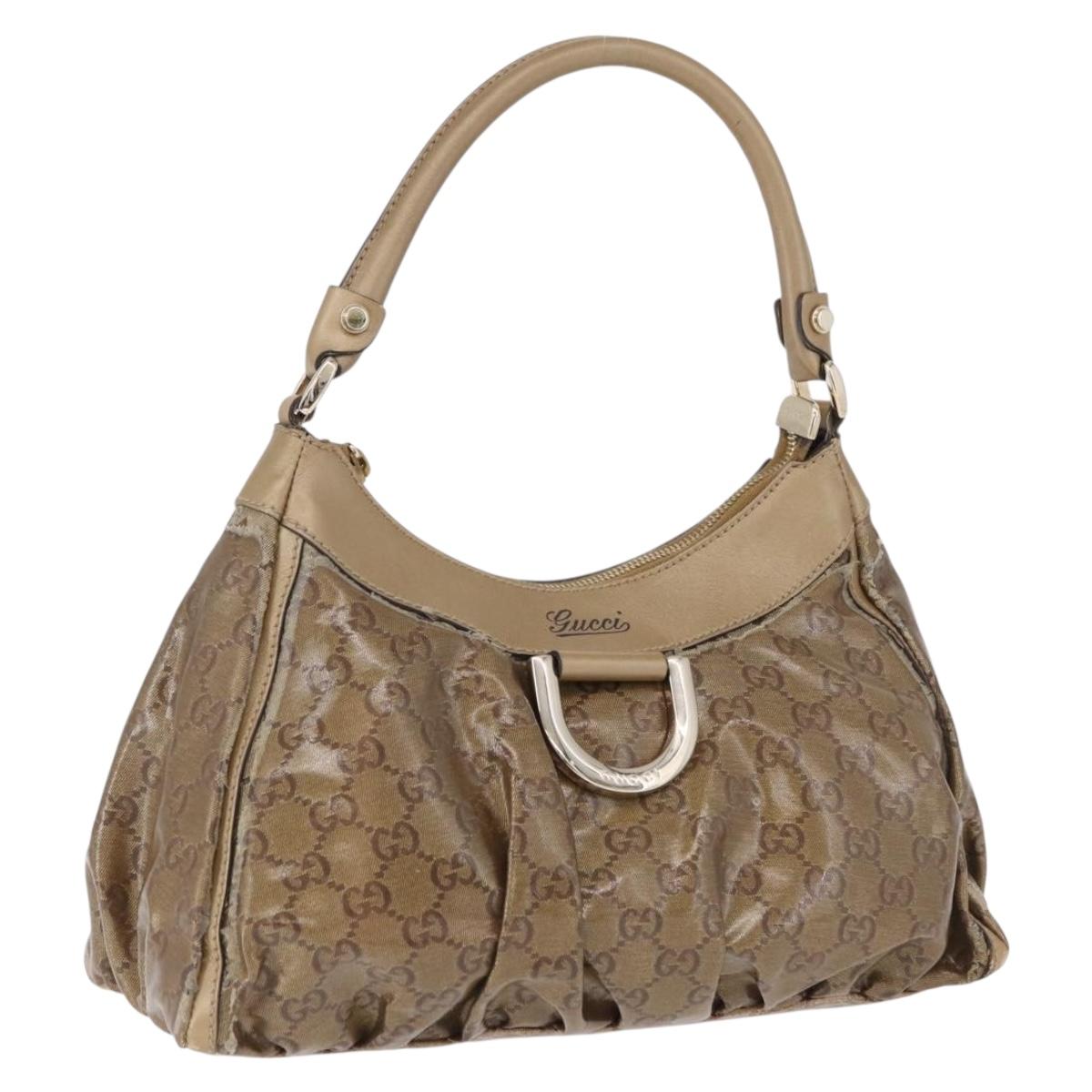 GUCCI GG Crystal Shoulder Bag Coated Canvas Gold 190525 Auth 197749