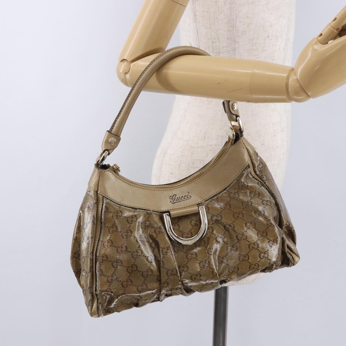 GUCCI GG Crystal Shoulder Bag Gold 190525 Auth 197749