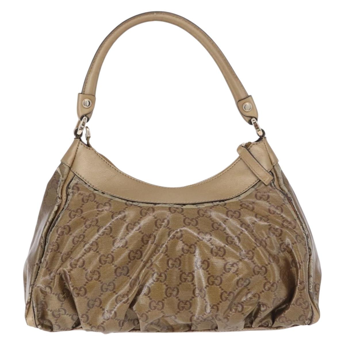 GUCCI GG Crystal Shoulder Bag Gold 190525 Auth 197749