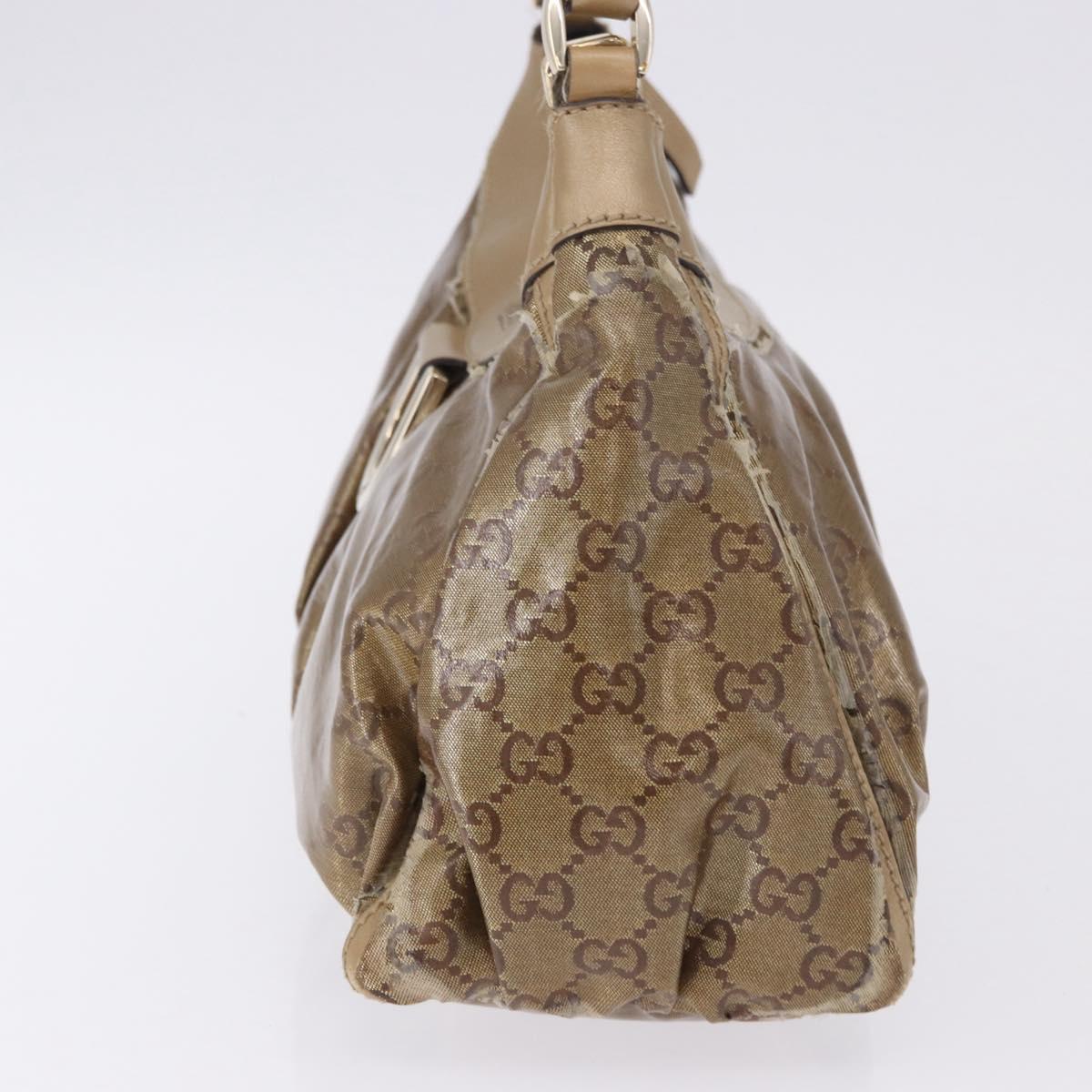 GUCCI GG Crystal Shoulder Bag Gold 190525 Auth 197749