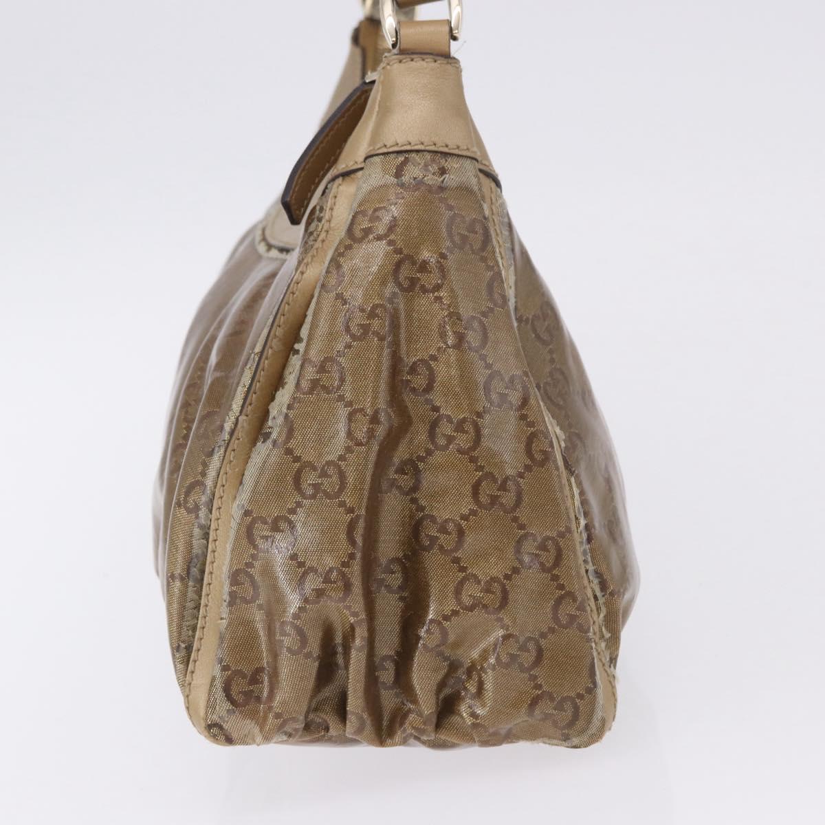 GUCCI GG Crystal Shoulder Bag Gold 190525 Auth 197749