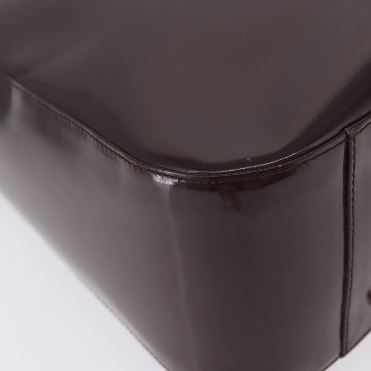 GUCCI Interlocking Bag Patent Leather Bordeaux Silver 000 1013 0504 Auth 197752