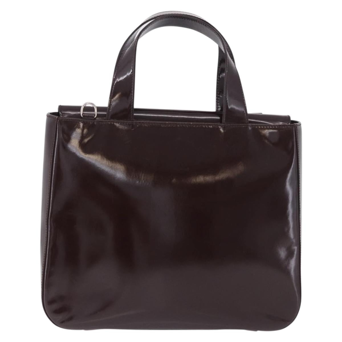GUCCI Interlocking Bag Patent Leather Bordeaux Silver 000 1013 0504 Auth 197752