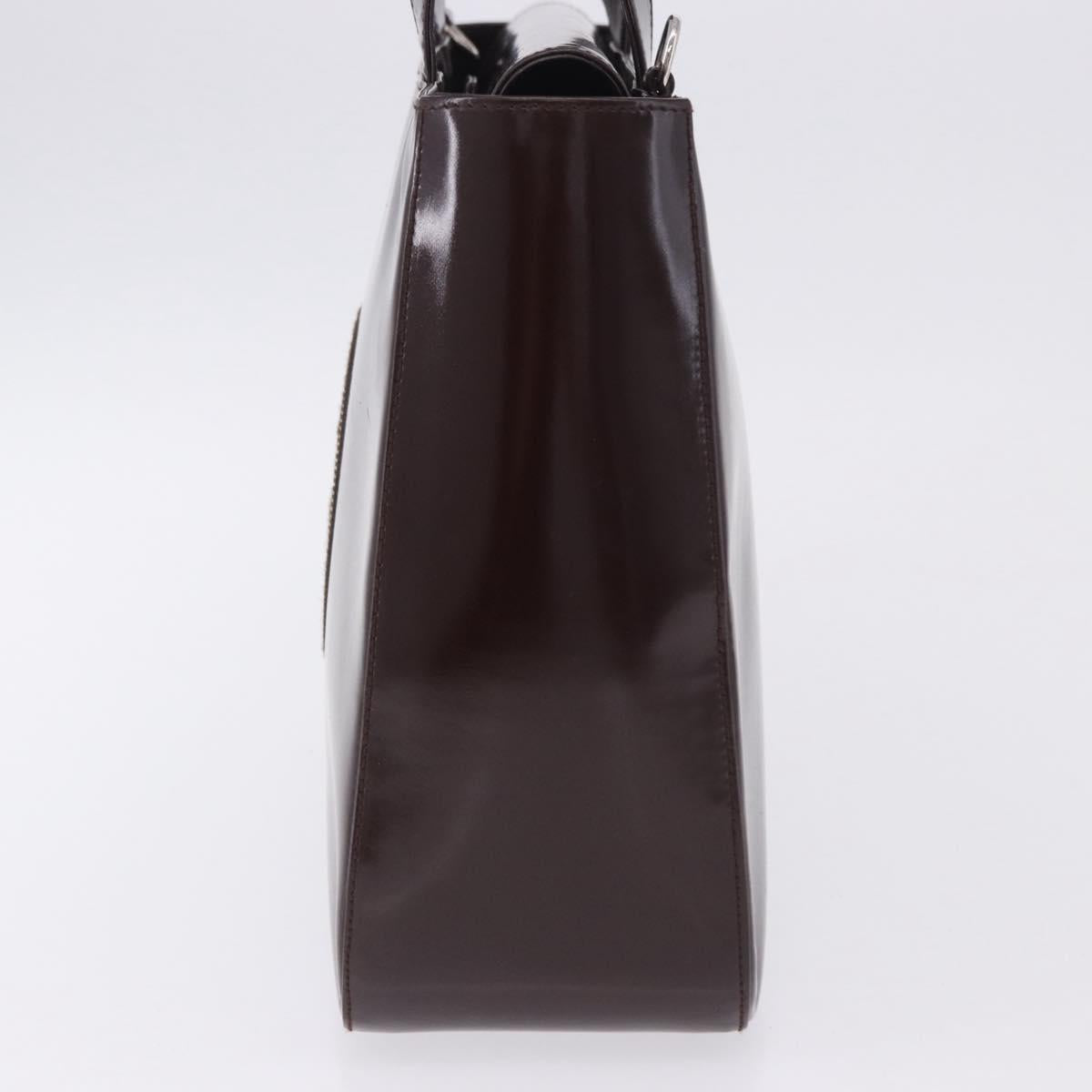 GUCCI Interlocking Bag Patent Leather Bordeaux Silver 000 1013 0504 Auth 197752