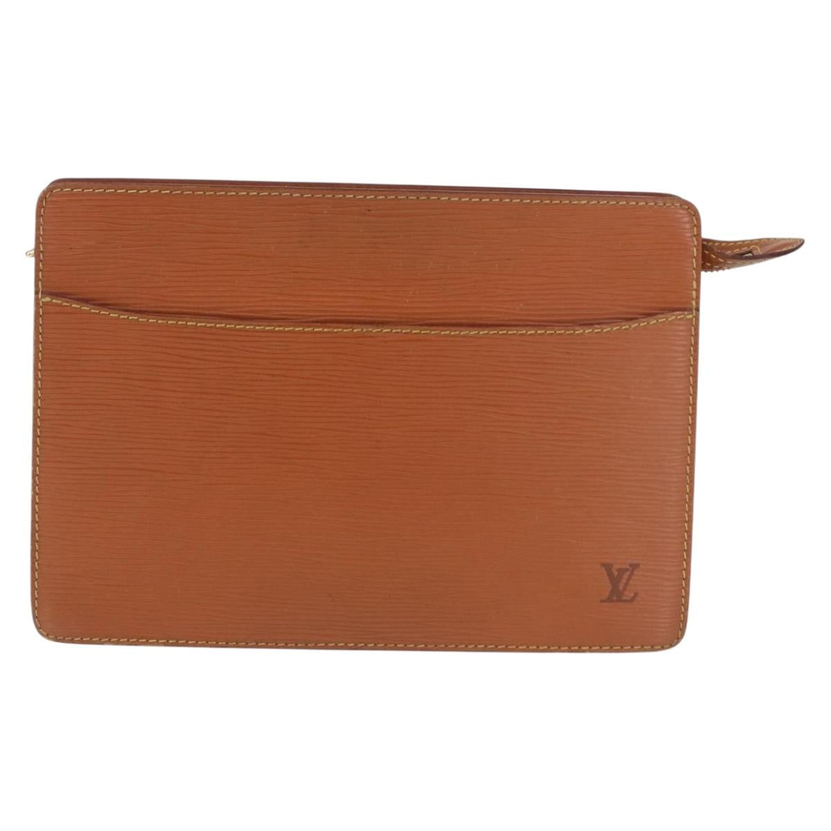 LOUIS VUITTON Epi Pochette Homme Clutch Bag Brown M52528 LV Auth 197754