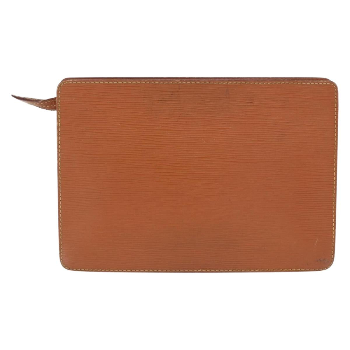 LOUIS VUITTON Epi Pochette Homme Clutch Bag Brown M52528 LV Auth 197754