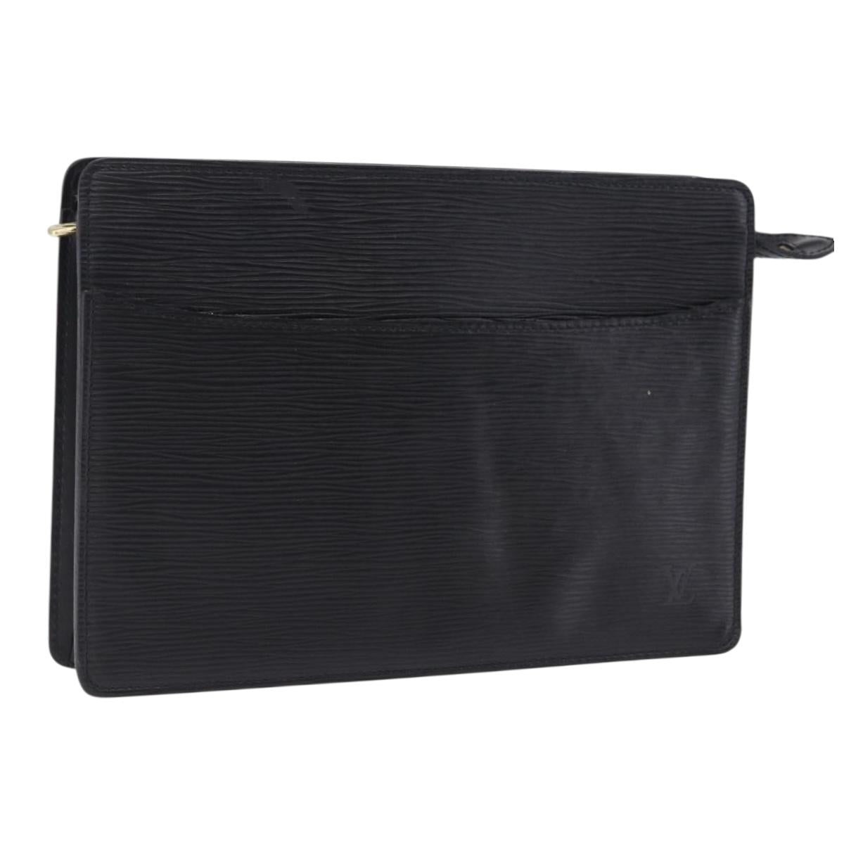 LOUIS VUITTON Epi Pochette Homme Clutch Bag Black M52522 LV Auth 197757
