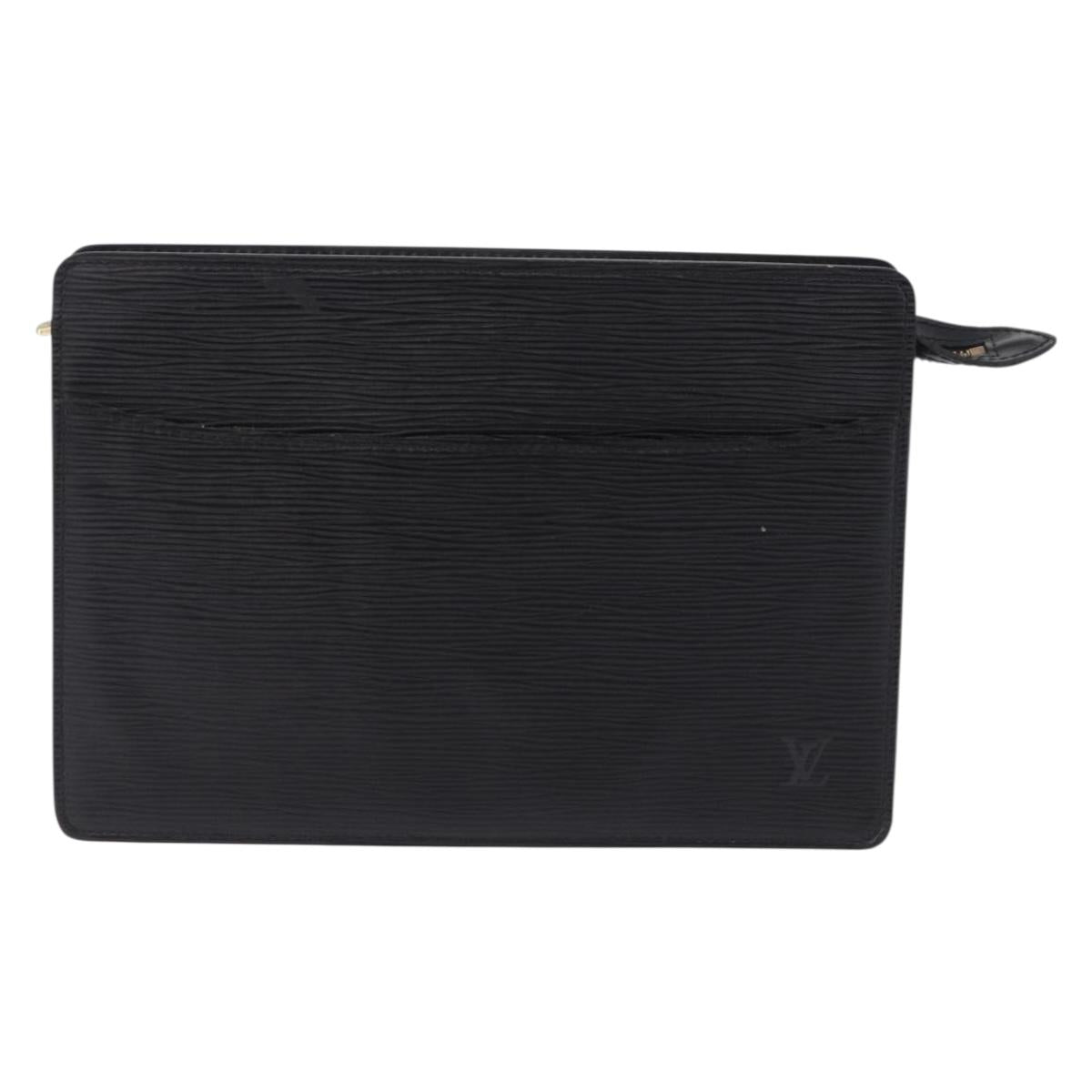 LOUIS VUITTON Epi Pochette Homme Clutch Bag Black M52522 LV Auth 197757