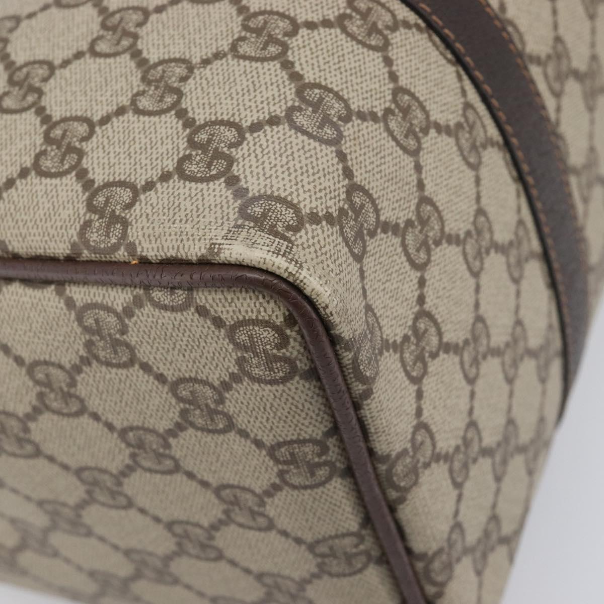 GUCCI GG Supreme Web Sherry Line Hand Bag PVC Beige Gold 40 02 007 Auth 197765