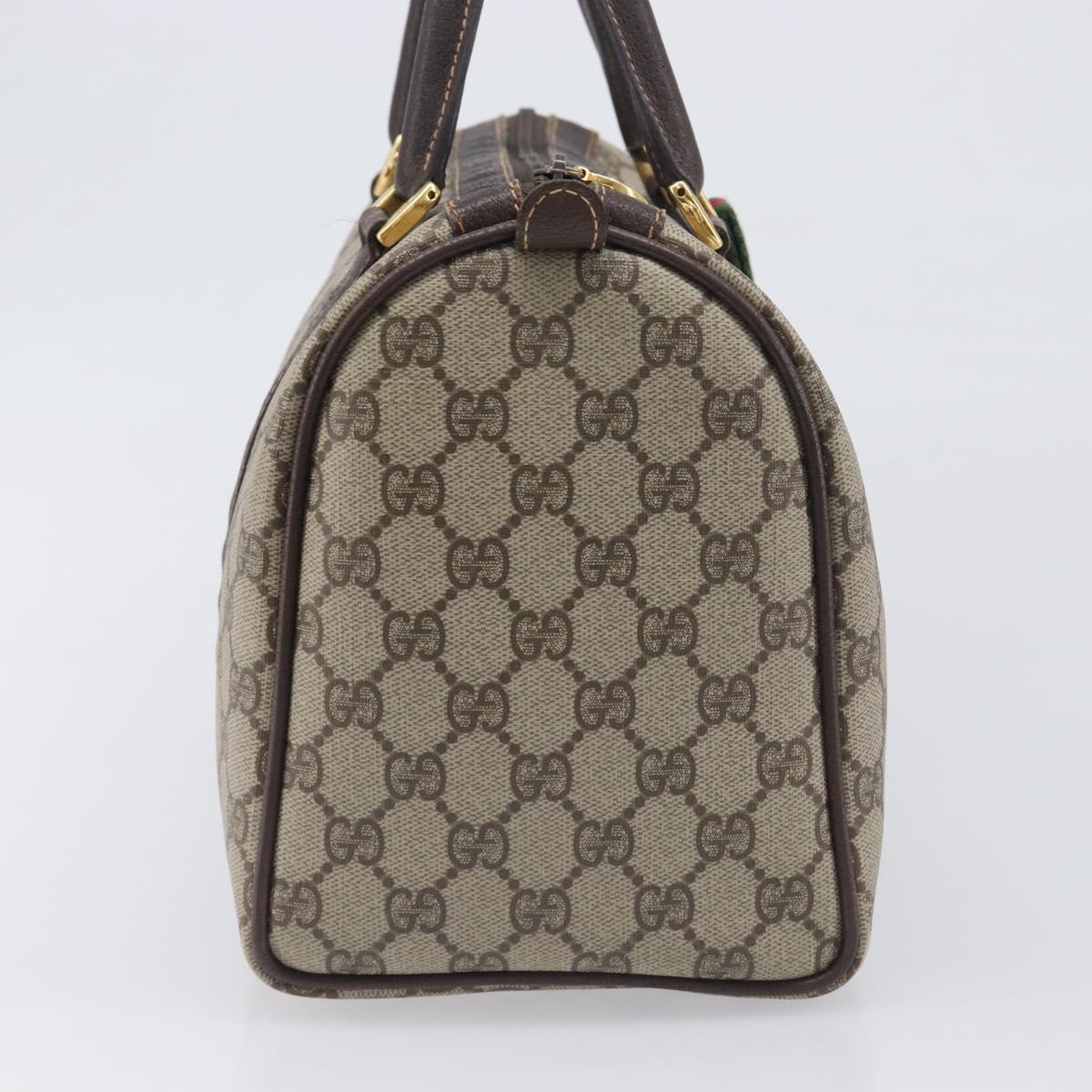 GUCCI GG Supreme Web Sherry Line Hand Bag PVC Beige Gold 40 02 007 Auth 197765