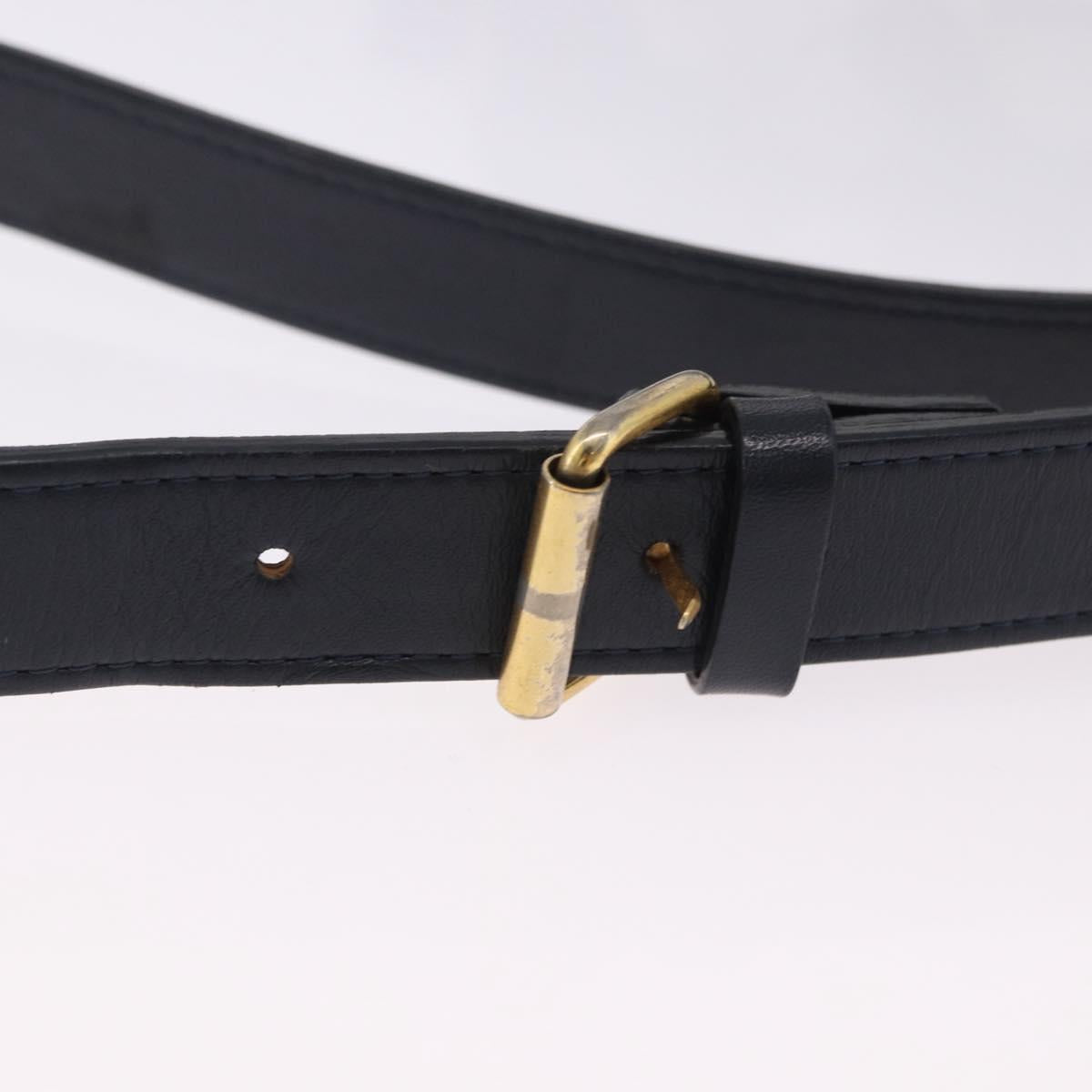 SAINT LAURENT Shoulder Bag PVC Canvas Navy White Auth 197773