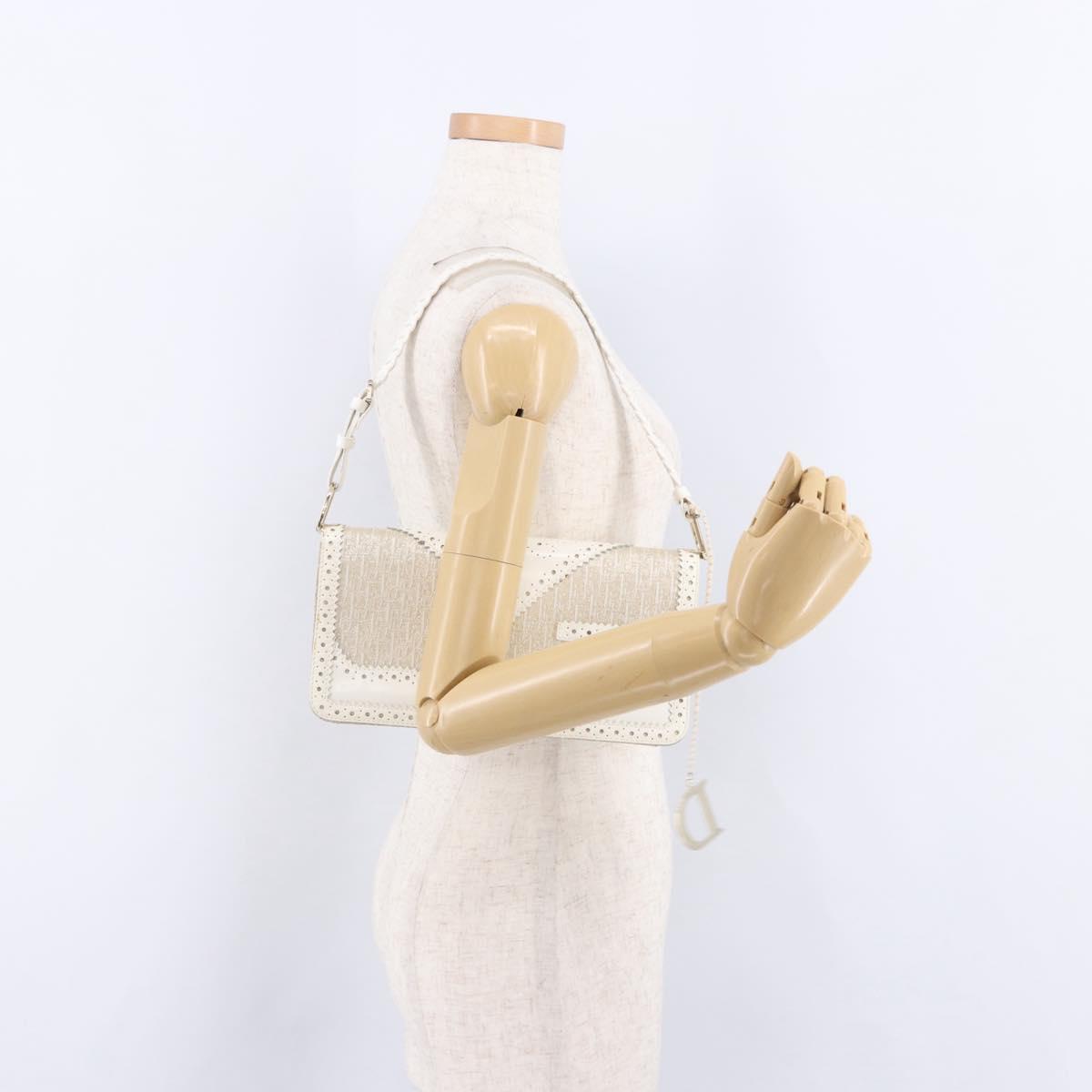 Christian Dior Trotter Canvas Hand Bag Gold Auth 197782SAM