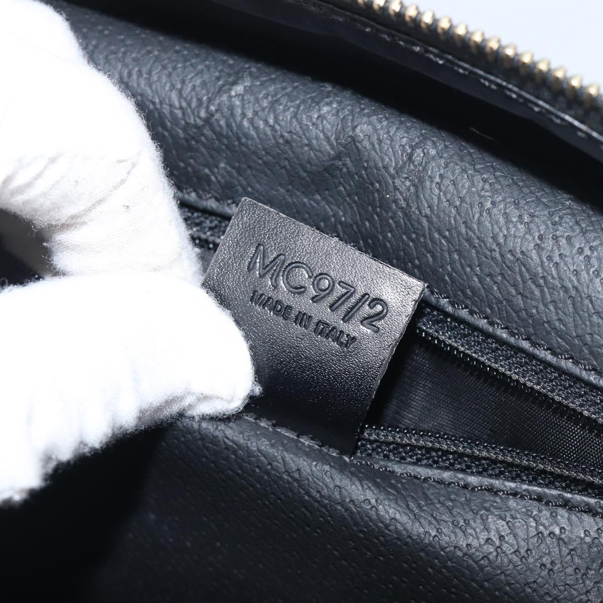 CELINE Macadam Canvas Hand Bag PVC Leather Black Gold Auth 197786A
