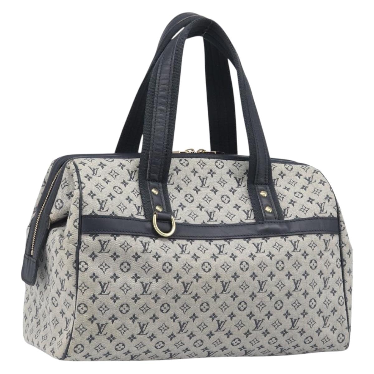 LOUIS VUITTON Monogram Mini Josephine GM Hand Bag Blue M92211 LV Auth 197790A