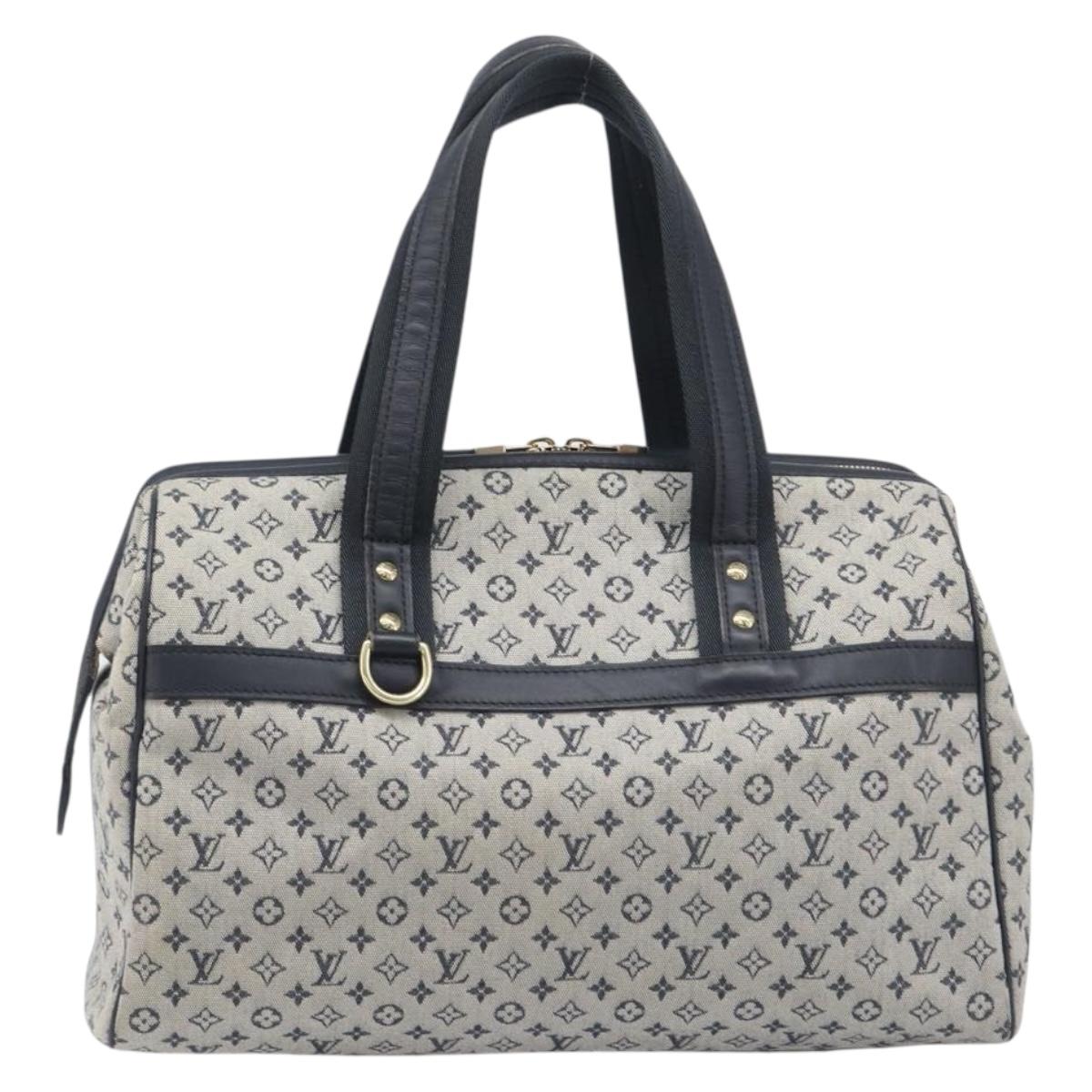 LOUIS VUITTON Monogram Mini Josephine GM Hand Bag Blue M92211 LV Auth 197790A