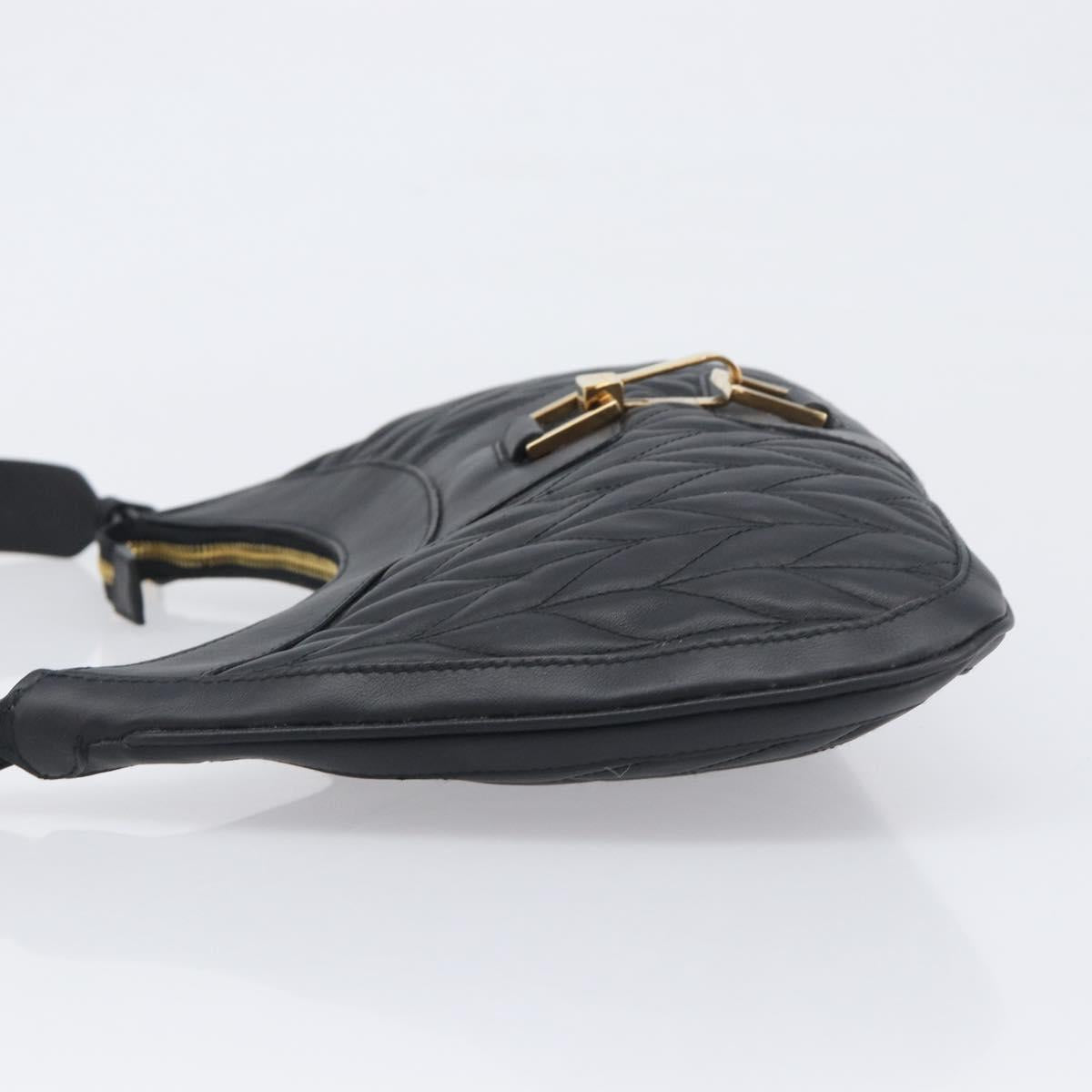 GUCCI Jackie Shoulder Bag Leather Black Gold 001 4128 Auth 197798V