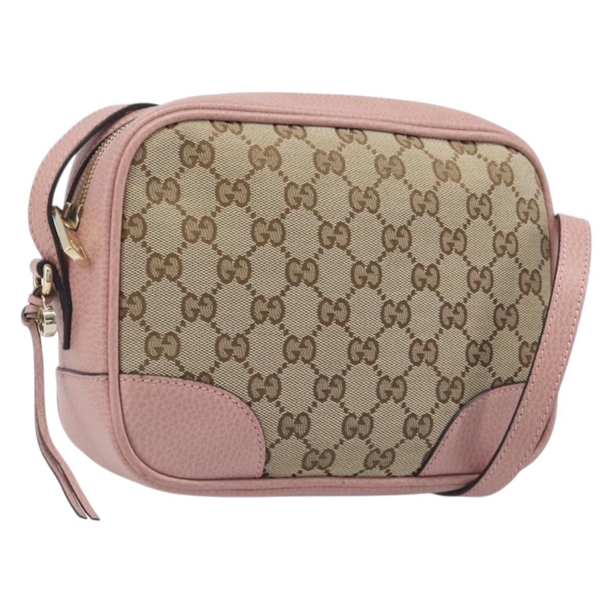 GUCCI GG Canvas Shoulder Bag Beige Gold 449413 Auth 197806A
