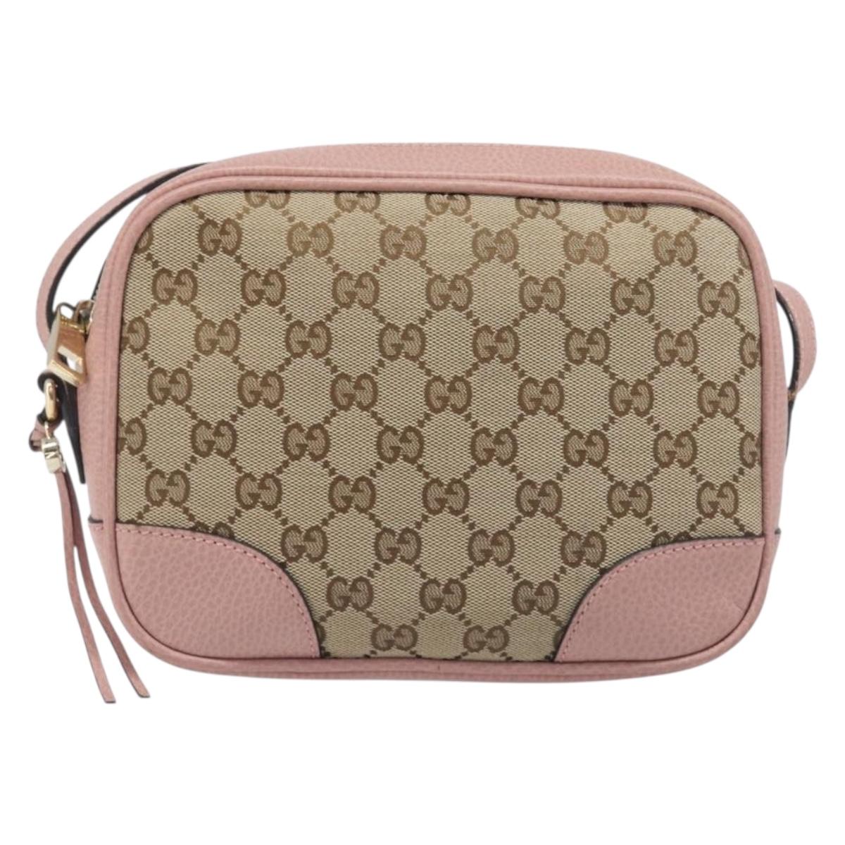 GUCCI GG Canvas Shoulder Bag Beige Gold 449413 Auth 197806A