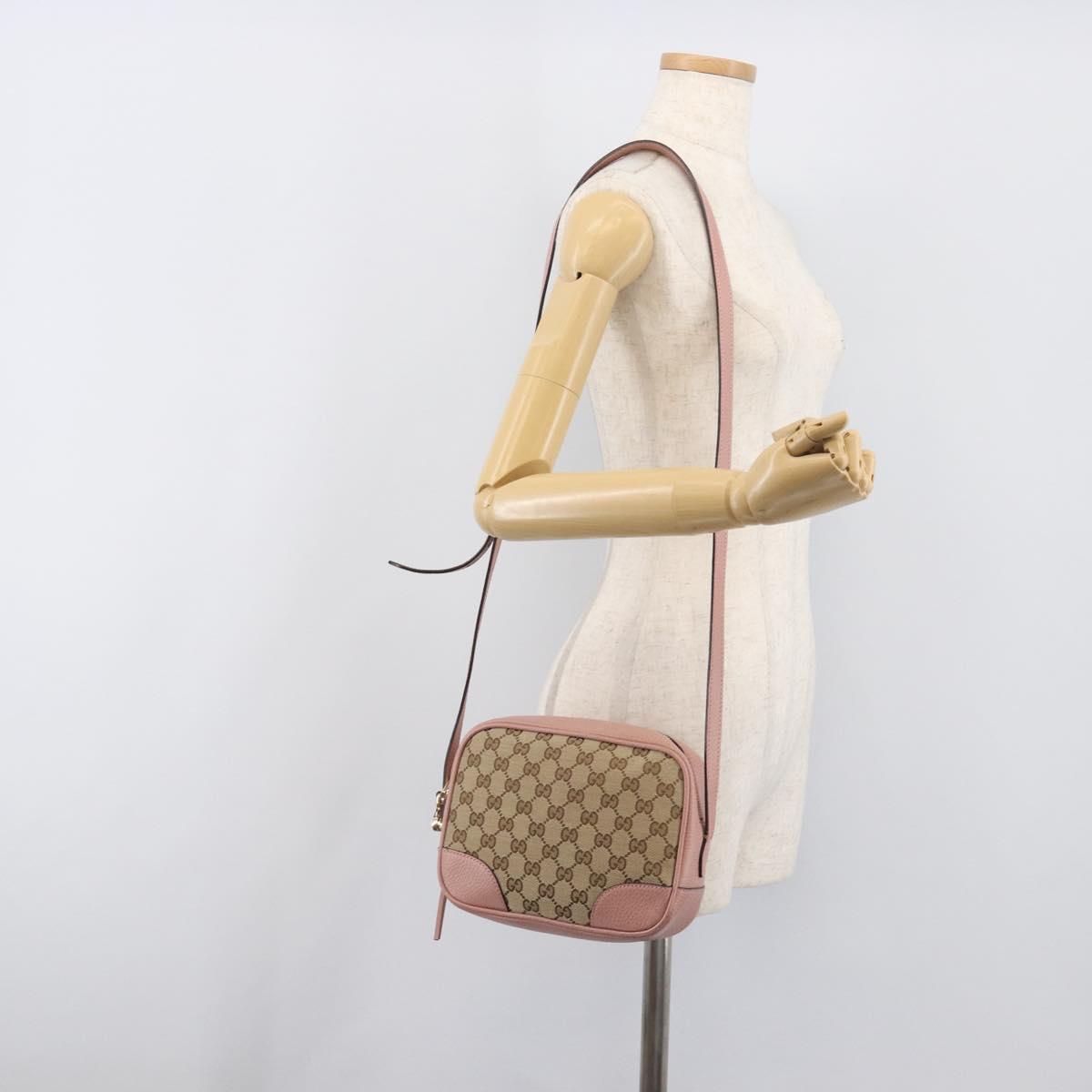 GUCCI GG Canvas Shoulder Bag Beige Gold 449413 Auth 197806A