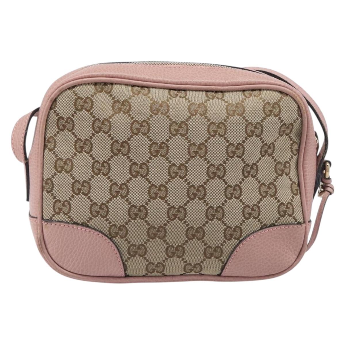 GUCCI GG Canvas Shoulder Bag Beige Gold 449413 Auth 197806A