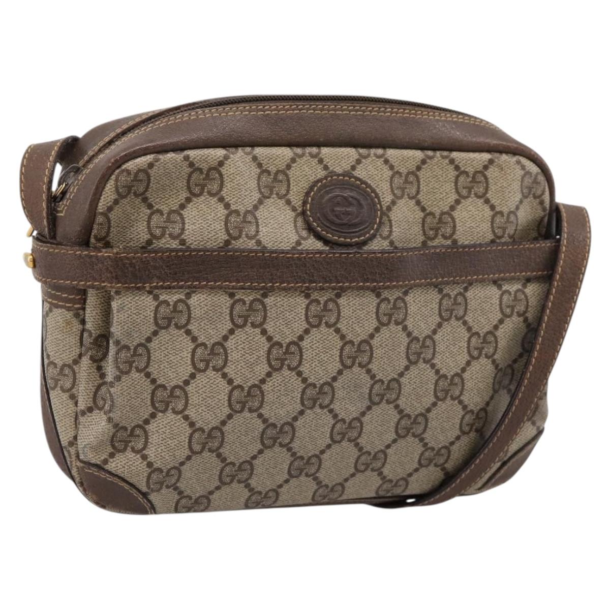 GUCCI GG Supreme Shoulder Bag PVC Beige Gold 007 90 0017 Auth 197810