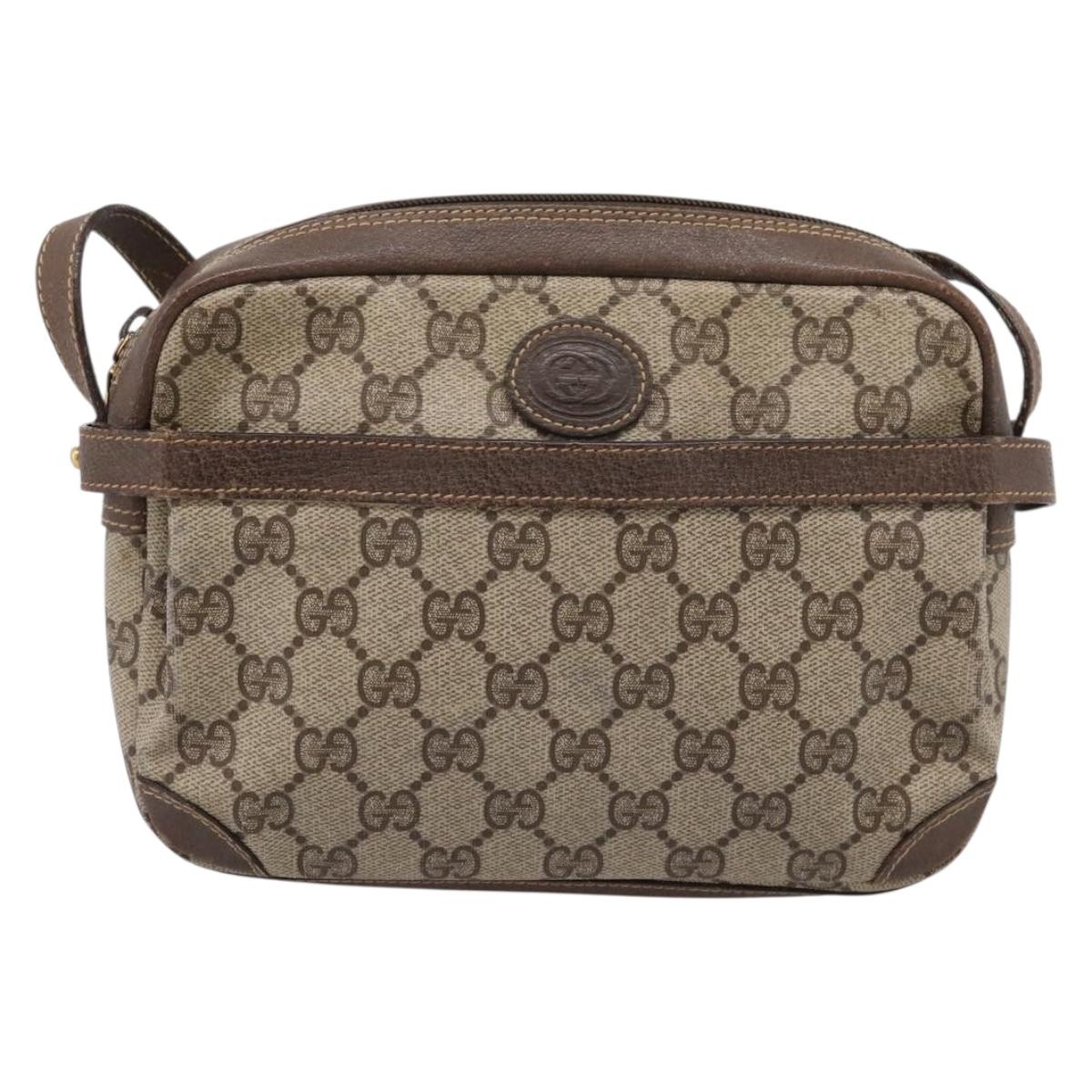 GUCCI GG Supreme Shoulder Bag PVC Beige Gold 007 90 0017 Auth 197810