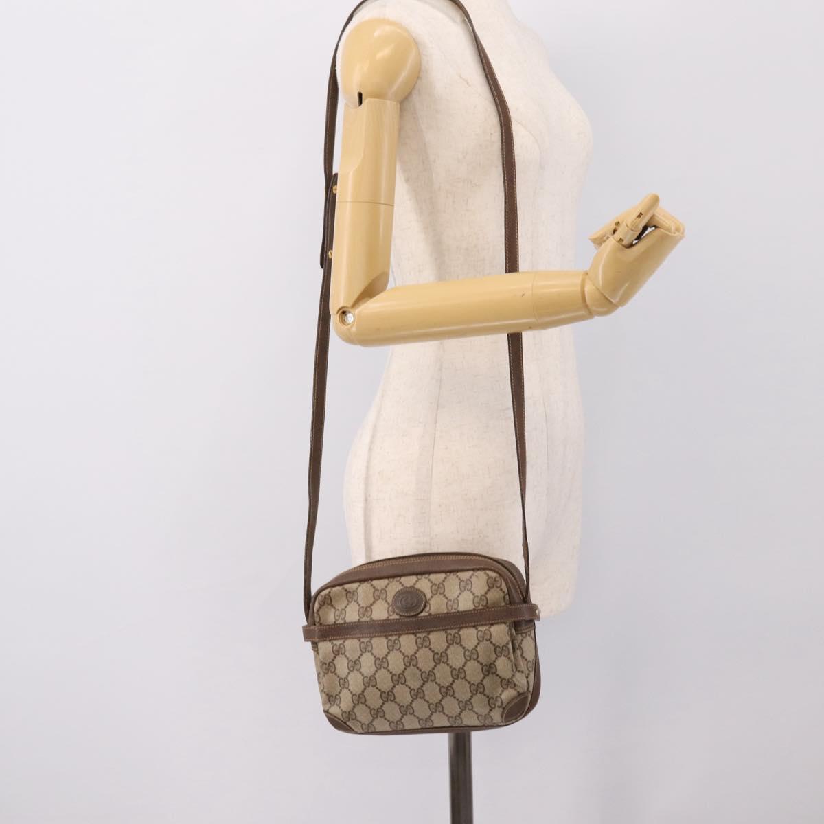 GUCCI GG Supreme Shoulder Bag PVC Beige Gold 007 90 0017 Auth 197810