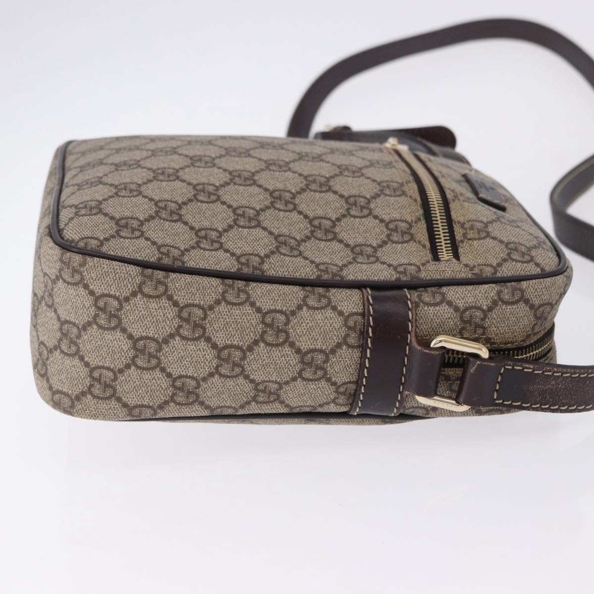 GUCCI GG Supreme Shoulder Bag PVC Beige Gold 233268 Auth 197812