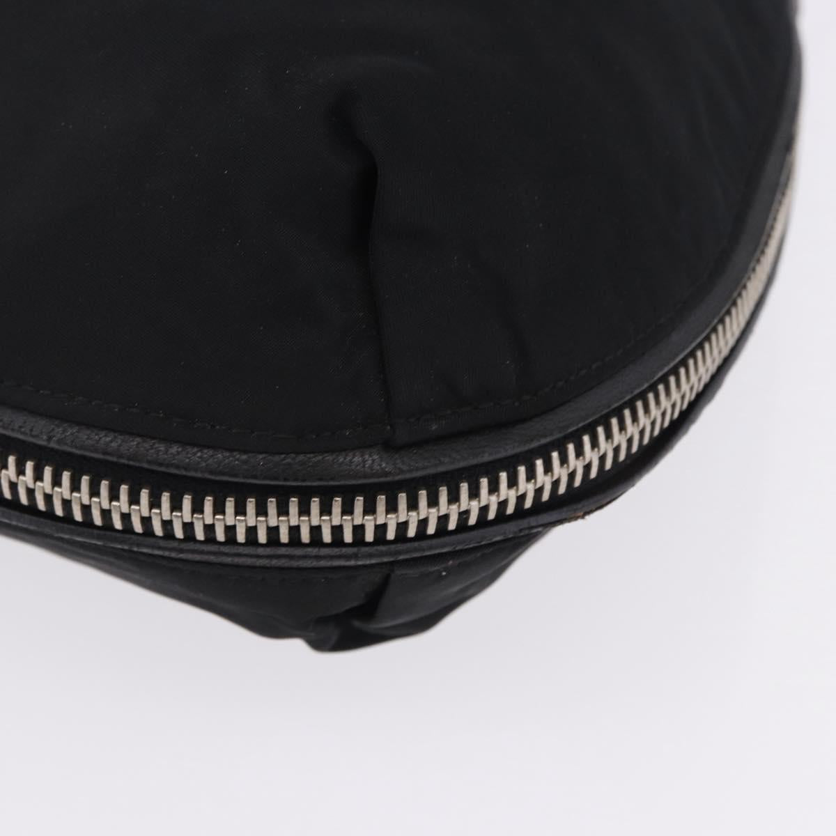 PRADA Shoulder Bag Nylon Black Silver Auth 197814A