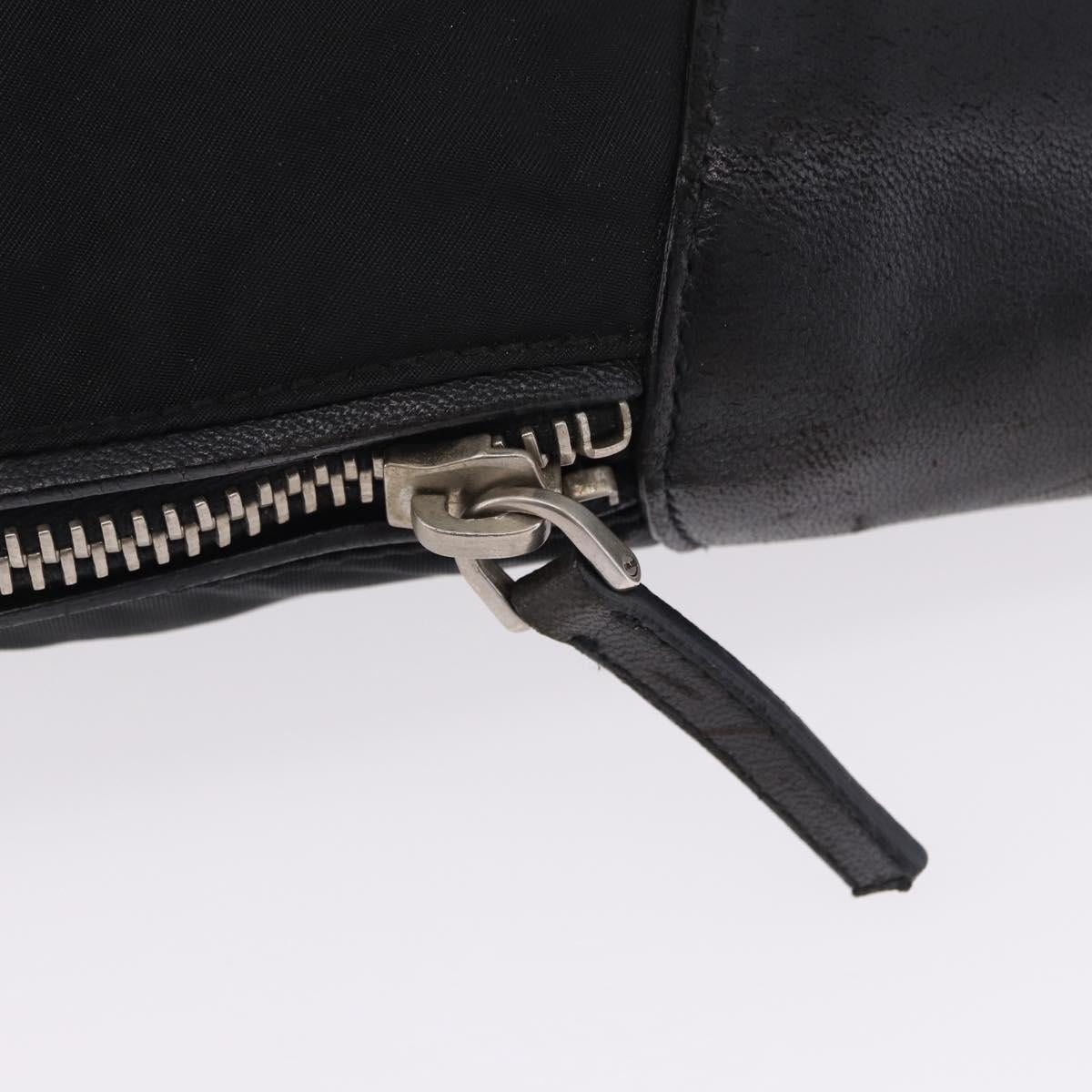 PRADA Shoulder Bag Nylon Black Silver Auth 197814A