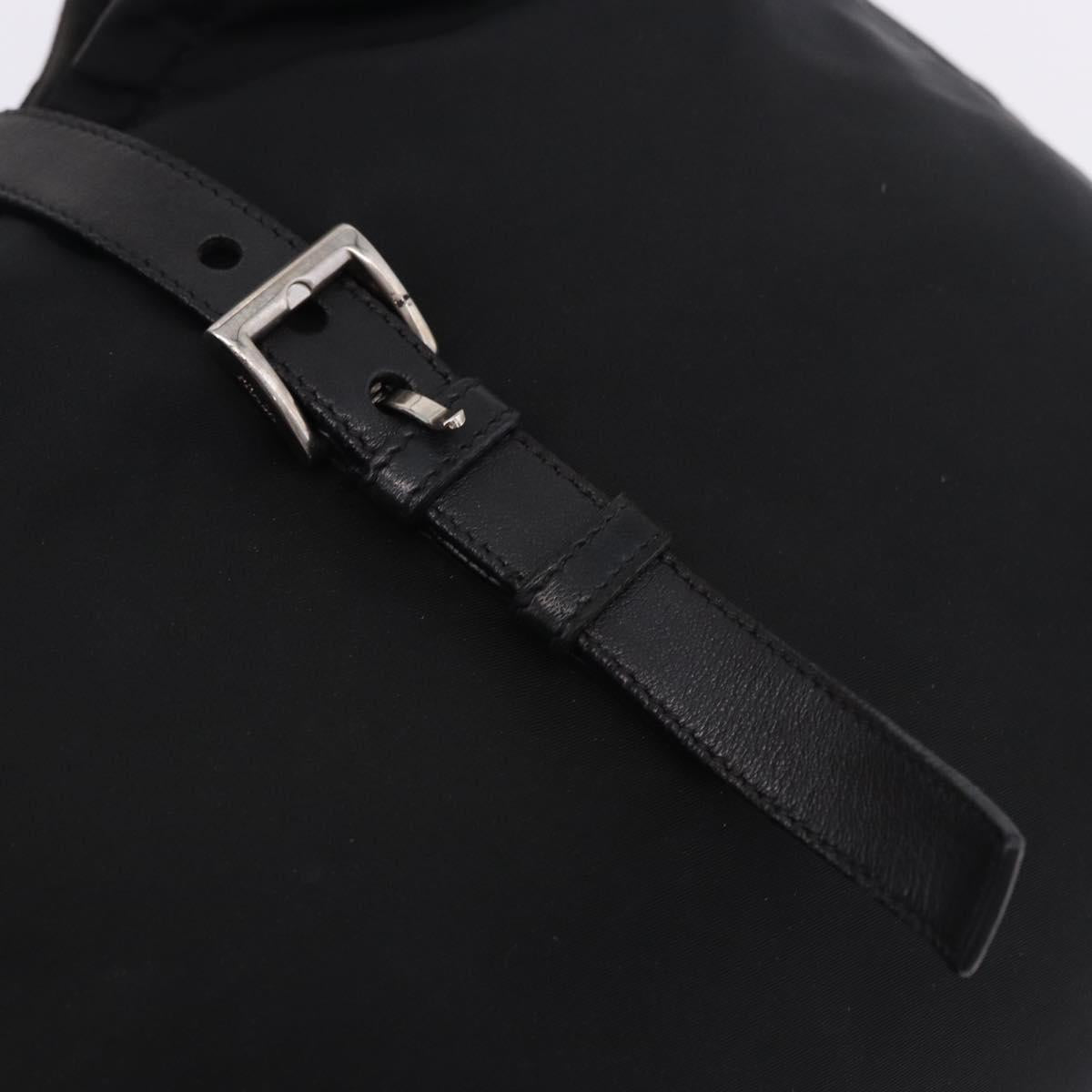 PRADA Shoulder Bag Nylon Black Silver Auth 197814A
