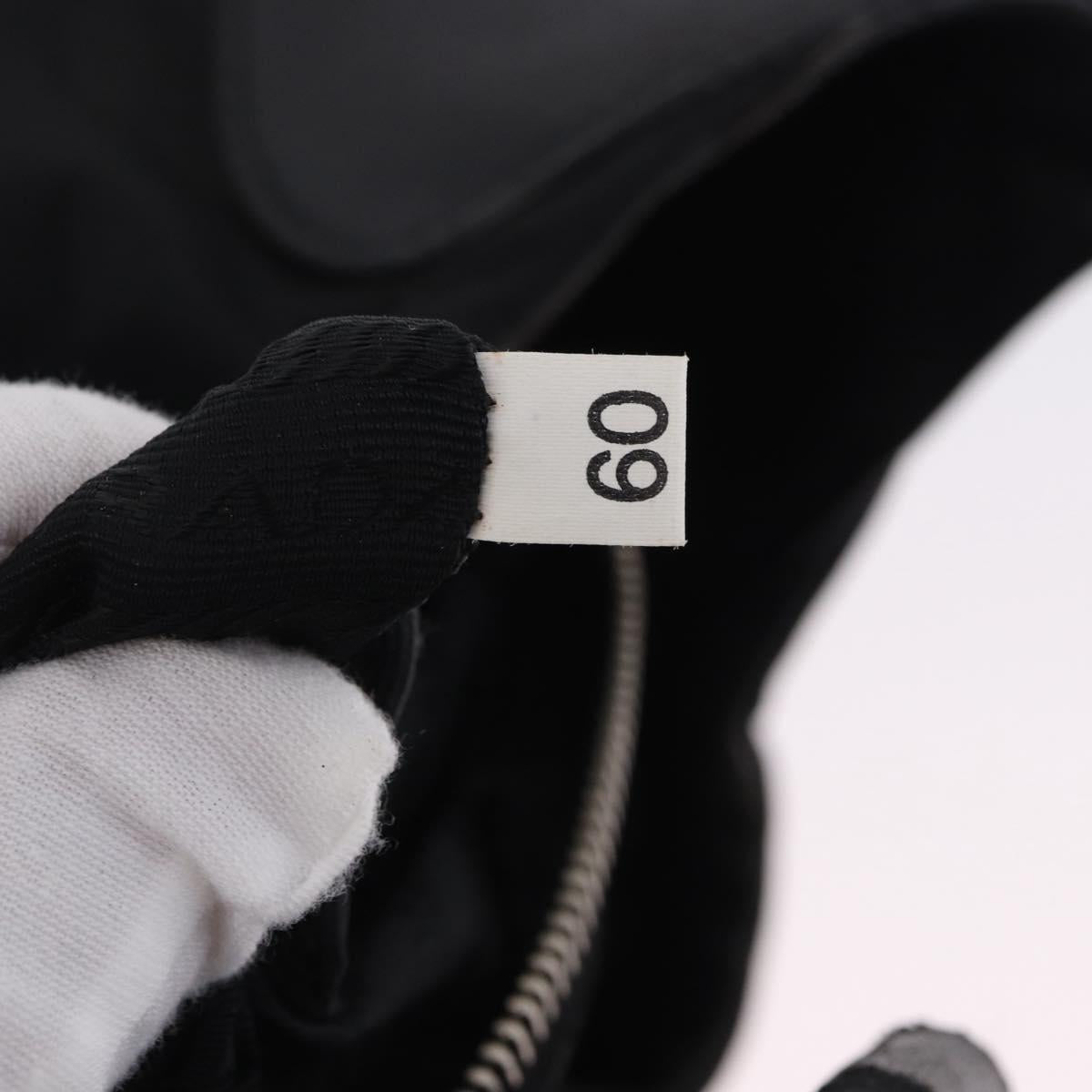 PRADA Shoulder Bag Nylon Black Silver Auth 197814A