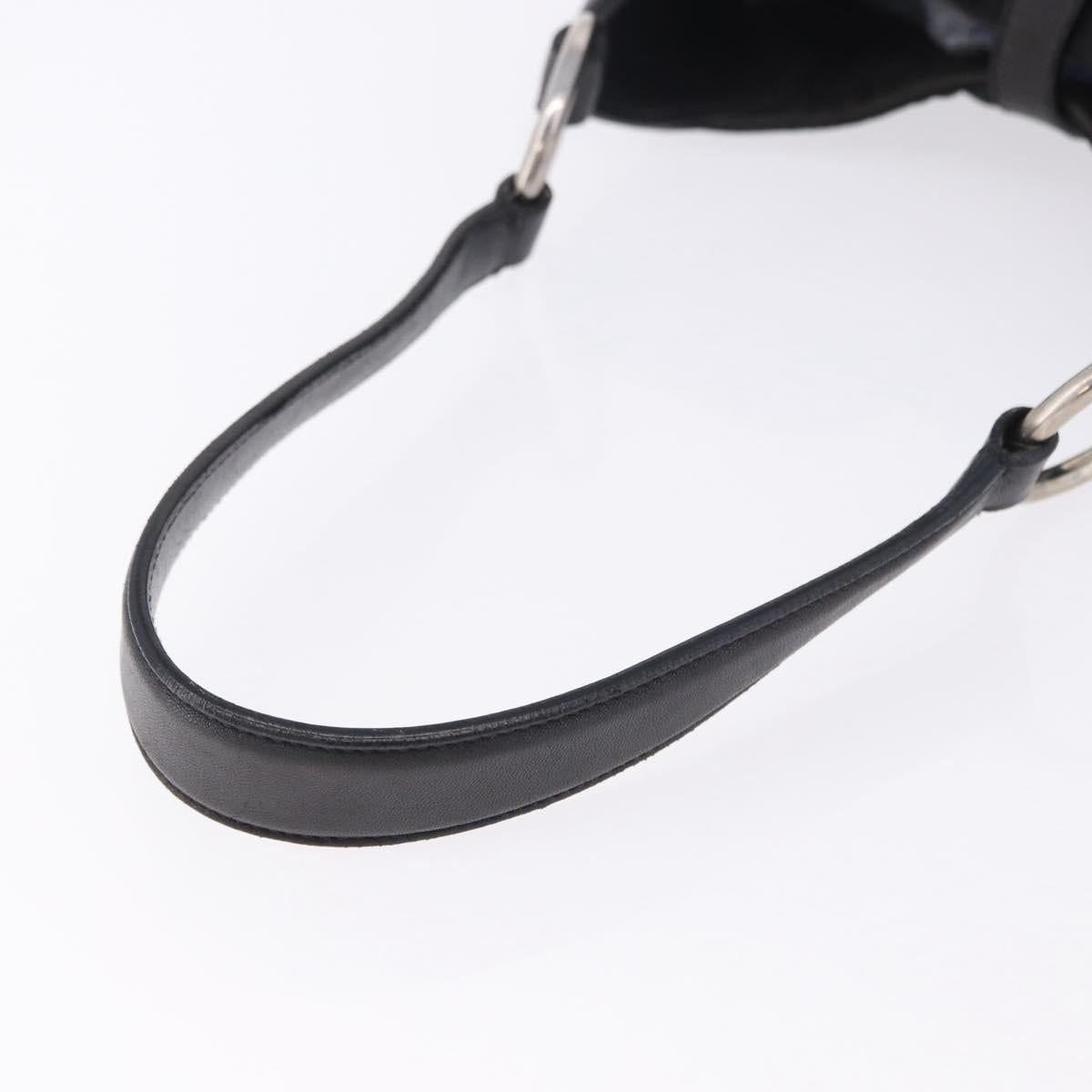 PRADA Shoulder Bag Nylon Black Silver Auth 197814A