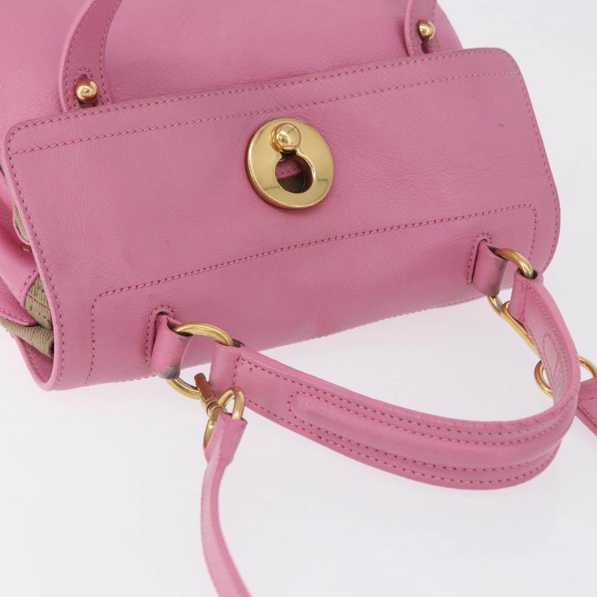 SAINT LAURENT Muse Two Hand Bag Leather 2way Pink Gold 289278 Auth 197816A